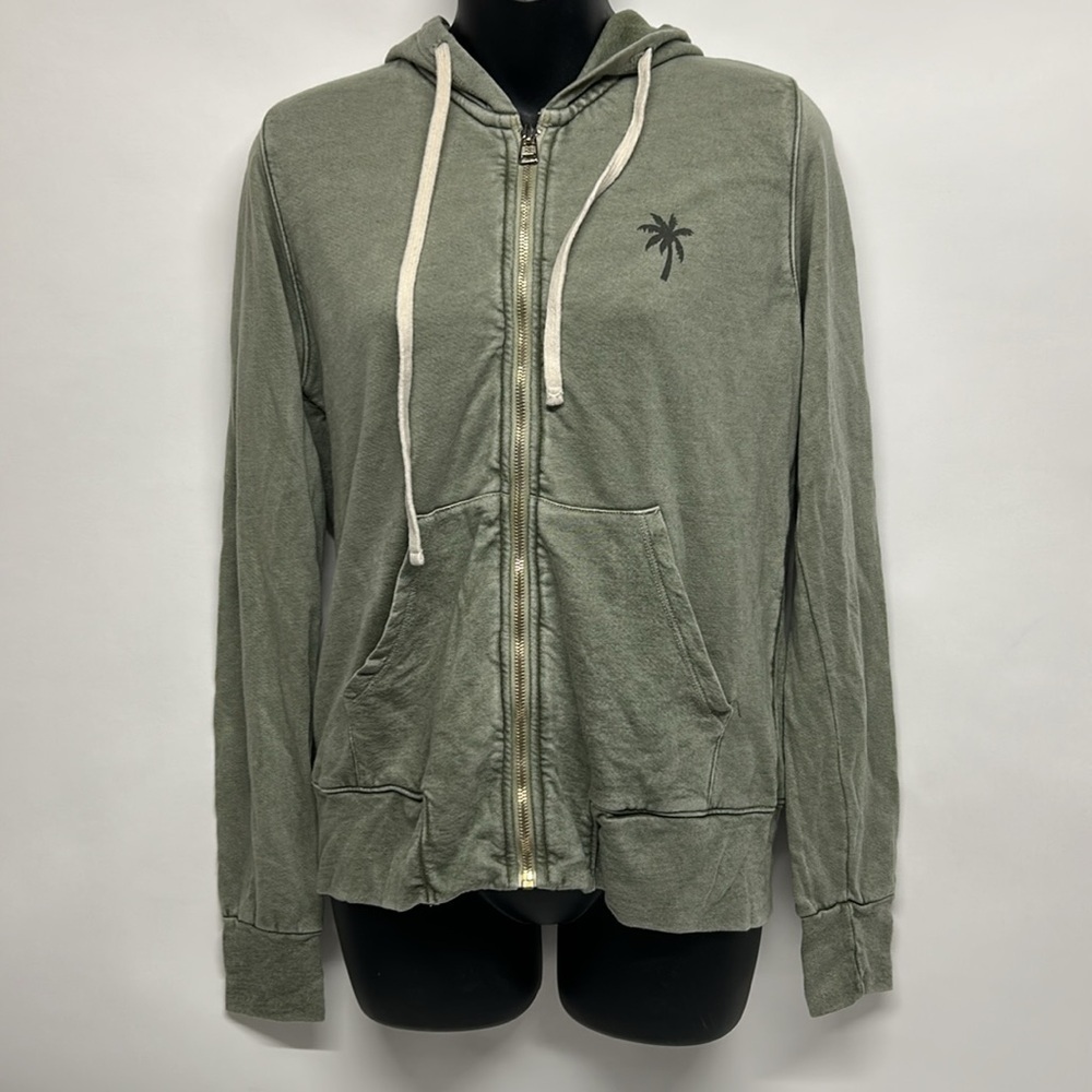 Sundry Olive Knit Top zipper hoodie size small live local - Picture 1 of 8